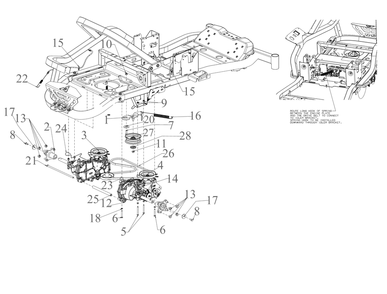 Drive Diagram and Parts List for ZT1-54KH (17CA010)(2020) Cub Cadet Lawn Tractor
